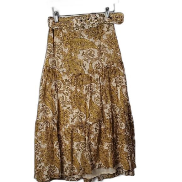 MINKPINK Dresses & Skirts - Free People MINKPINK Sistan Belted Midi Paisley Skirt Sz S, Boho Gypsy Festival